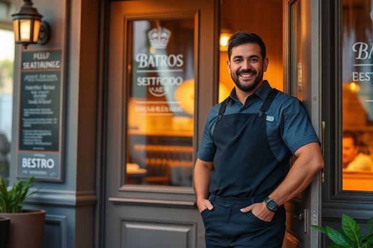 Restaurateur at the door